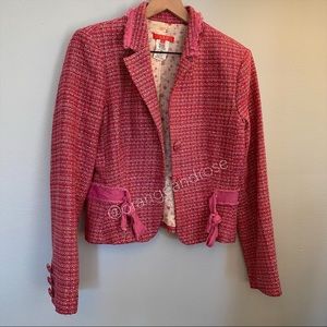 SET Vintage A.B.S Allen Schwartz Pink Tweed Blazer & Skirt Y2K Tie Elle Woods M